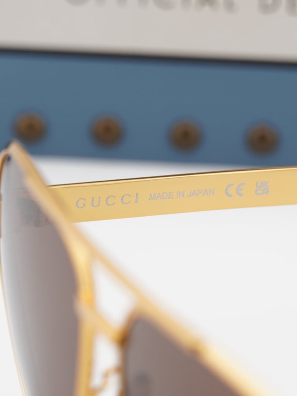 Gucci GG1513S 002 Aviator Sunglasses - Yellow Gold\Brown - Picture 8 of 11